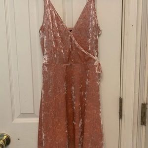 Pink Velvet Skater Dress